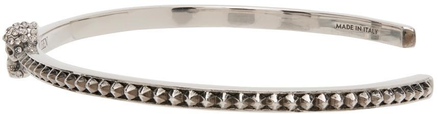 商品Alexander McQueen|Silver Skull Cuff Bracelet,价格¥3296,第5张图片详细描述