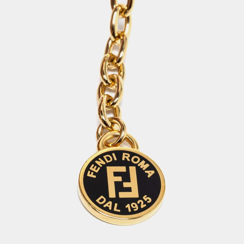 Fendi Black Leather Chain Logo Waist Belt 商品