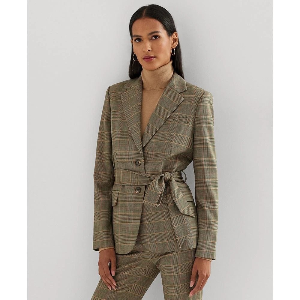 商品Ralph Lauren|Women's Checked Plaid Wool-Blend Twill Blazer,价格¥2582,第1张图片