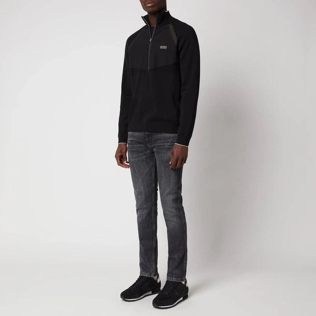 商品Hugo Boss|BOSS Green Men's Zaxel Half Zip Jumper - Black,价格¥706,第3张图片详细描述