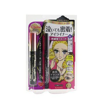 商品KISS ME|Heroine Make Volume & Curl Mascara Advanced Film + Smooth Liquid Eyeliner Set,价格¥209,第1张图片