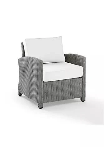 商品Crosley Furniture|Furniture Crosley Furniture Ko70023gy Wh 30.50 X 35 X 32.50 In. Bradenton Outdoor Armchair   Sunbrella White Gray,价格¥3956,第1张图片
