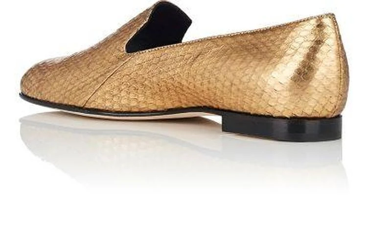 商品Manolo Blahnik|Diplas Metallic Snakeskin Loafers,价格¥3488,第3张图片详细描述