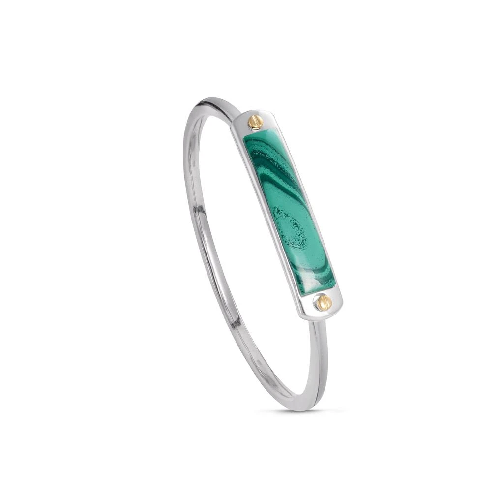 商品Monary|Malachite Small ID Cuff Bracelet in Sterling Silver,价格¥2271,第3张图片详细描述