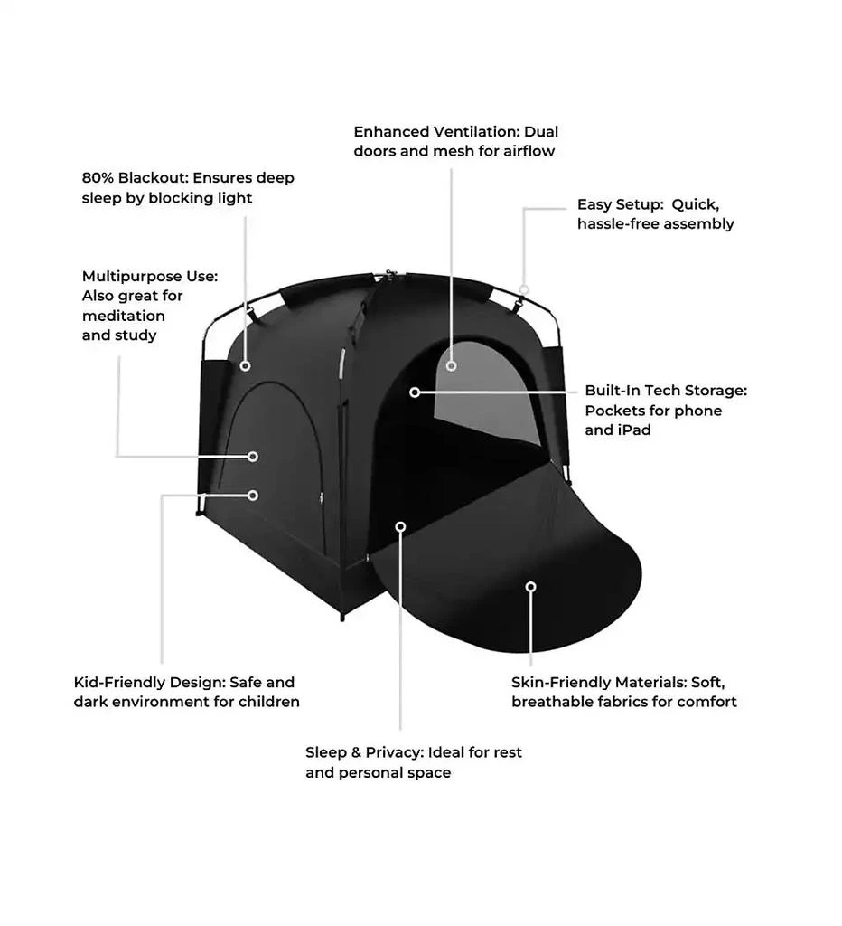 商品Ayamaya|Sanctuary Indoor Blackout and Privacy Bed Tent for Twin or,价格¥481,第2张图片详细描述