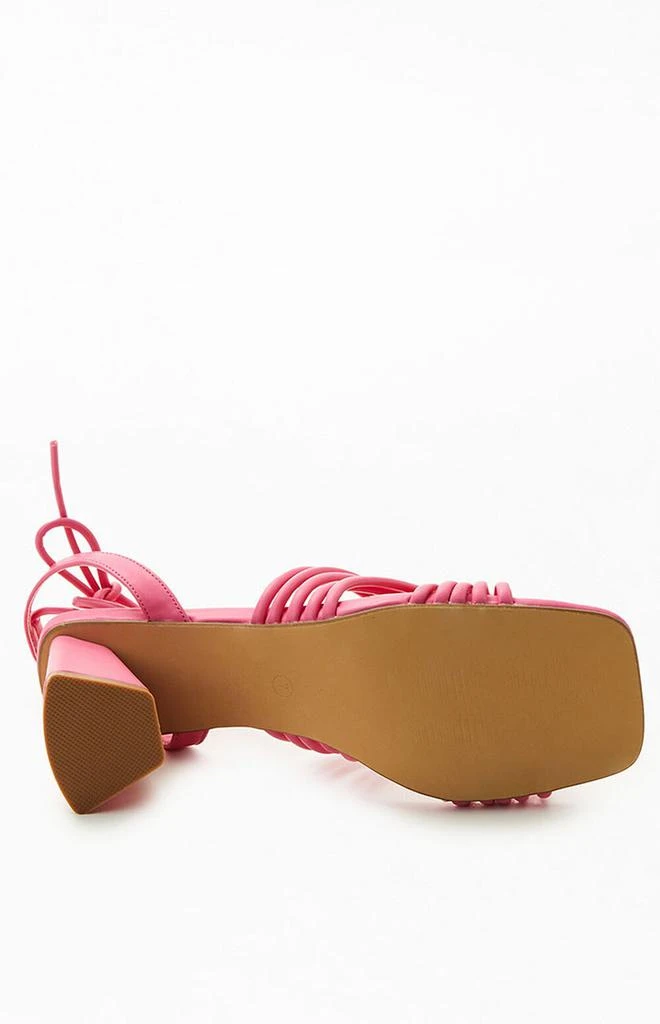商品Daisy Street|Women's Pink Strappy Heeled Sandals,价格¥228,第4张图片详细描述