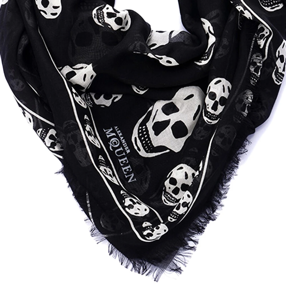 商品Alexander McQueen|ALEXANDER MCQUEEN 黑色男士围巾 110640-4943Q-1078,价格¥1372,第1张图片