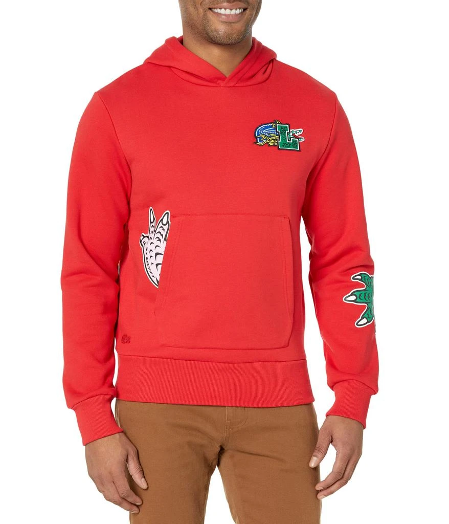 商品Lacoste|Croc Icon Heroes Cotton Hoodie Sweatshirt with Patch Details,价格¥843,第1张图片