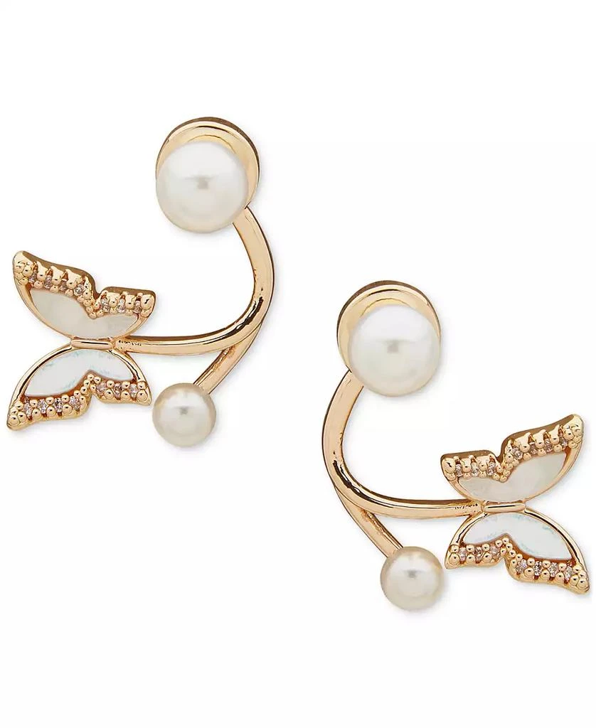 商品Lonna & Lilly|Gold-Tone Mother-of-Pearl Butterfly Drop Earrings,价格¥210,第1张图片