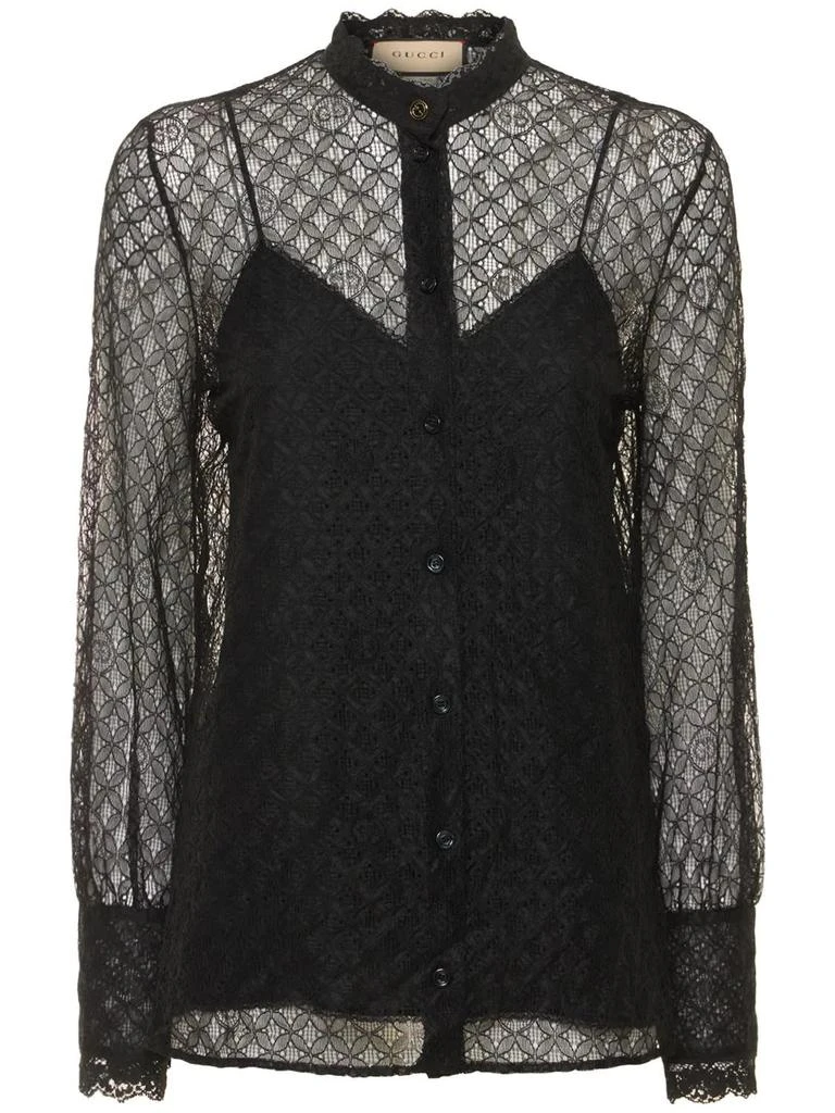 商品Gucci|Gucci Gg Geometric Lace Shirt,价格¥13293,第1张图片