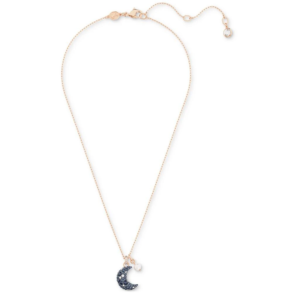 商品Swarovski|Rose Gold-Tone Crystal Moon & Imitation Pearl Pendant Necklace, 15-3/4" + 2-3/4" extender,价格¥1093,第2张图片详细描述