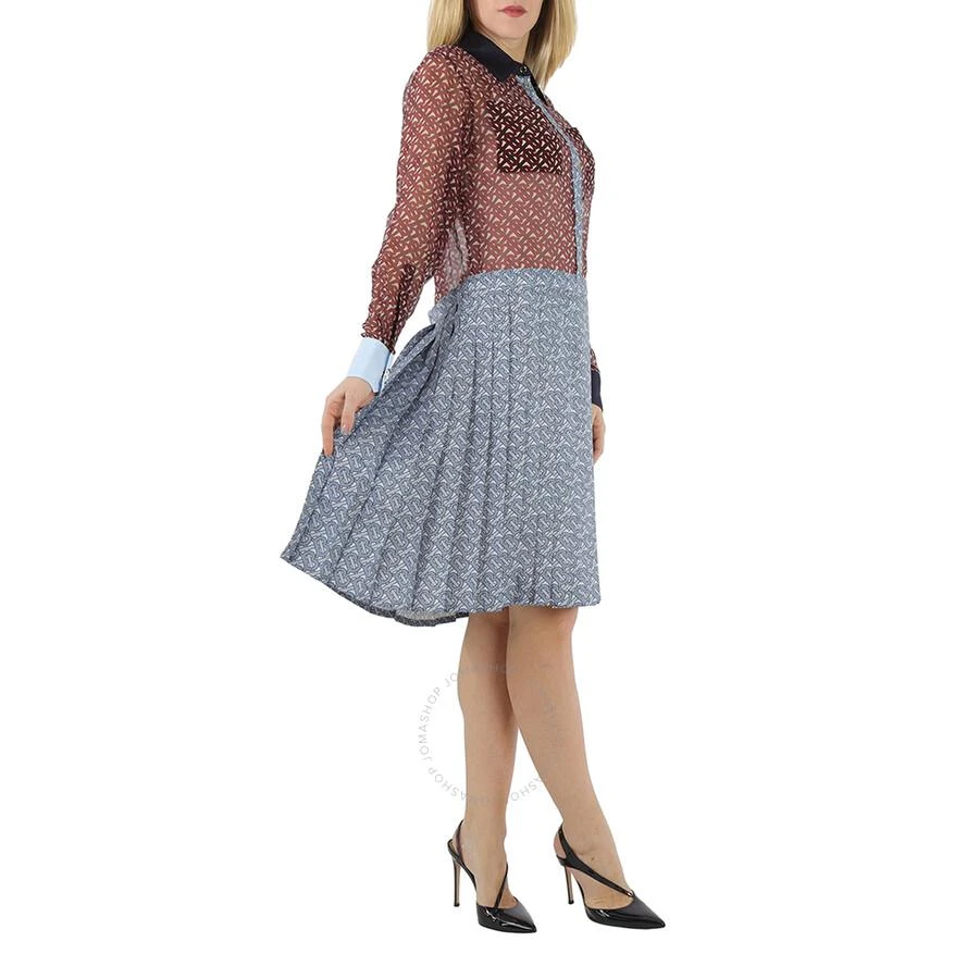 商品Burberry|Runway Red Monogram Print Silk Chiffon Pleated Shirt Dress,价格¥2709,第2张图片详细描述