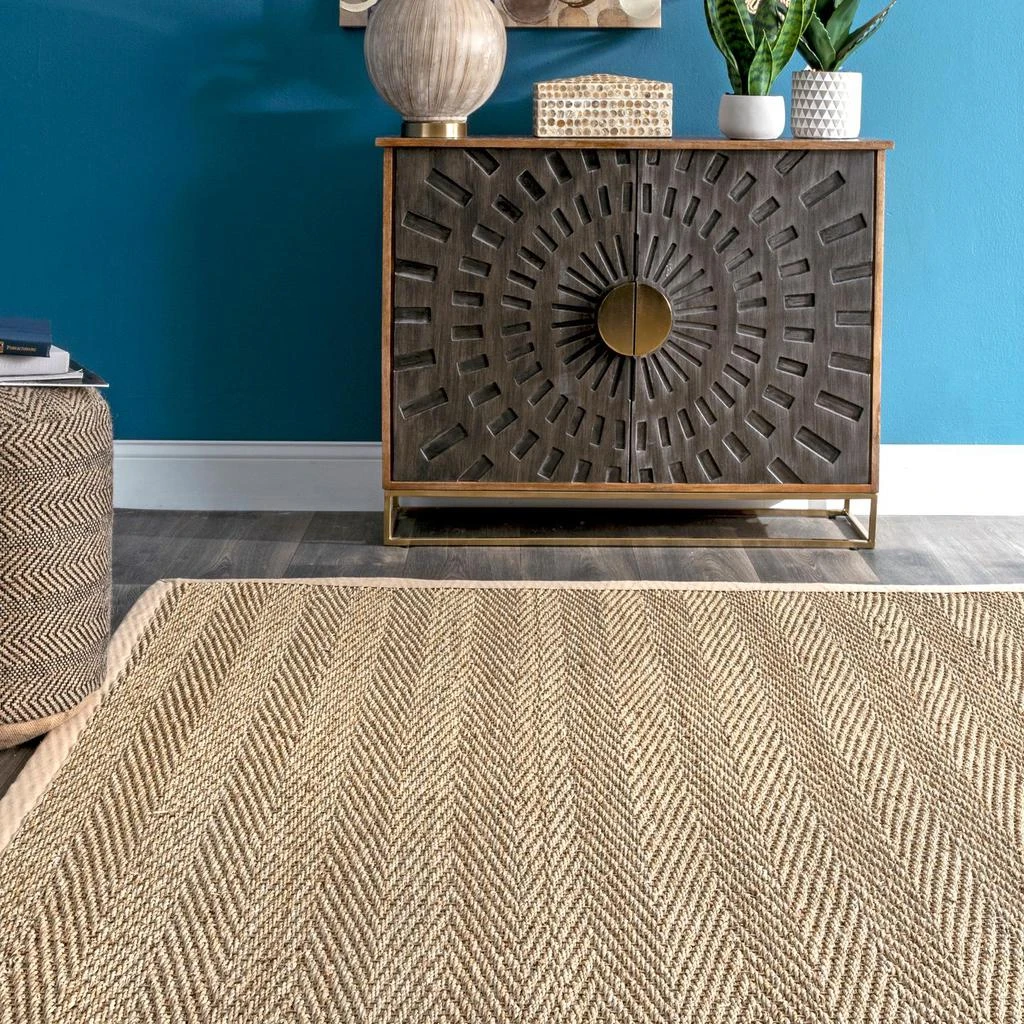 商品nuLOOM|Larnaca Seagrass Herringbone Indoor/Outdoor Area Rug,价格¥357,第3张图片详细描述