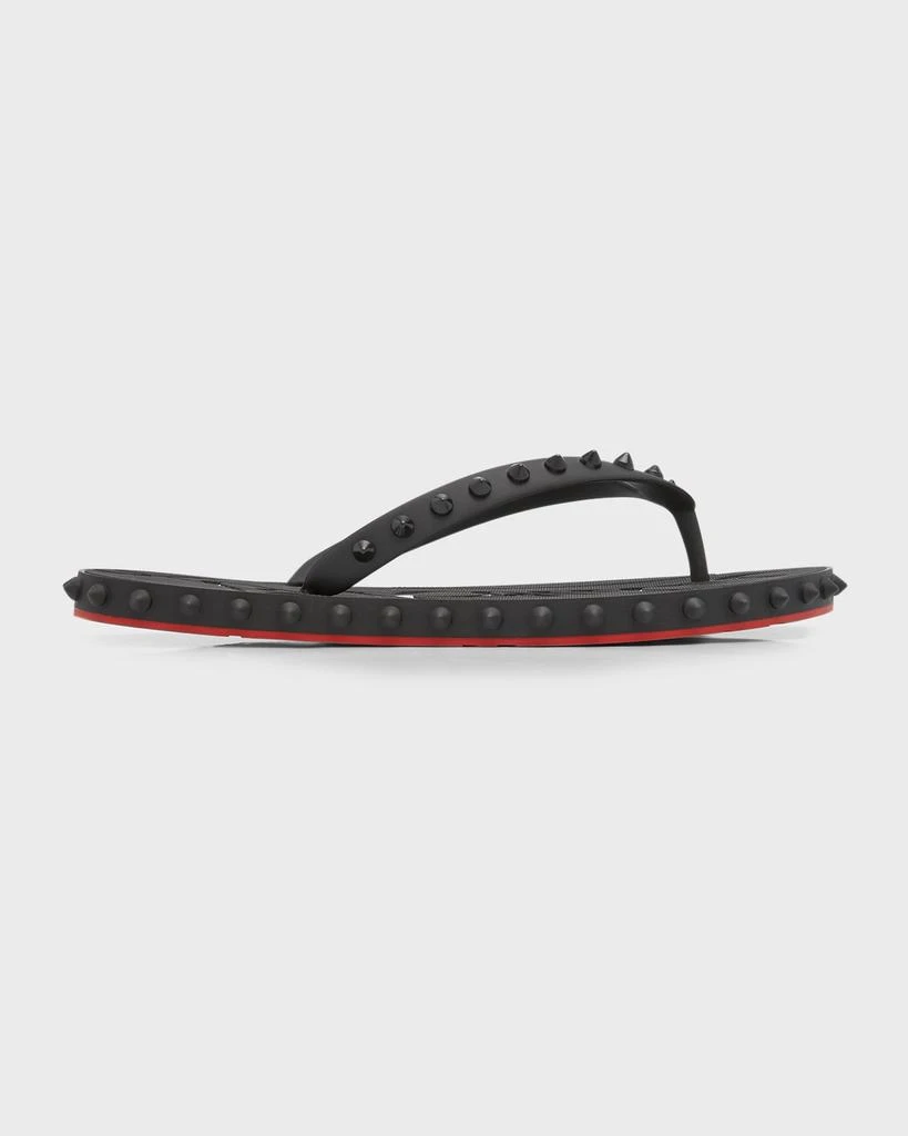 商品Christian Louboutin|Loubi Donna Spike Red Sole Flip Flops,价格¥2706,第1张图片