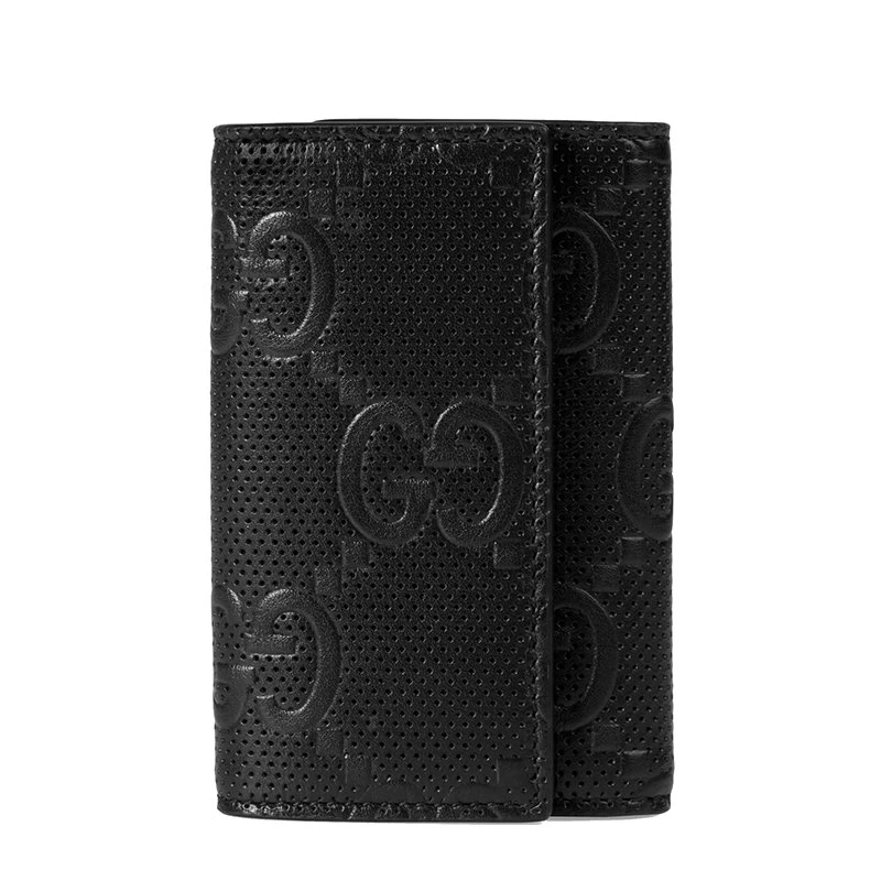 商品Gucci|【预售3-7天】GUCCI/古驰 2021秋冬 男士黑色GG印花压纹皮革钥匙包6255651W3AN1000,价格¥2843,第1张图片