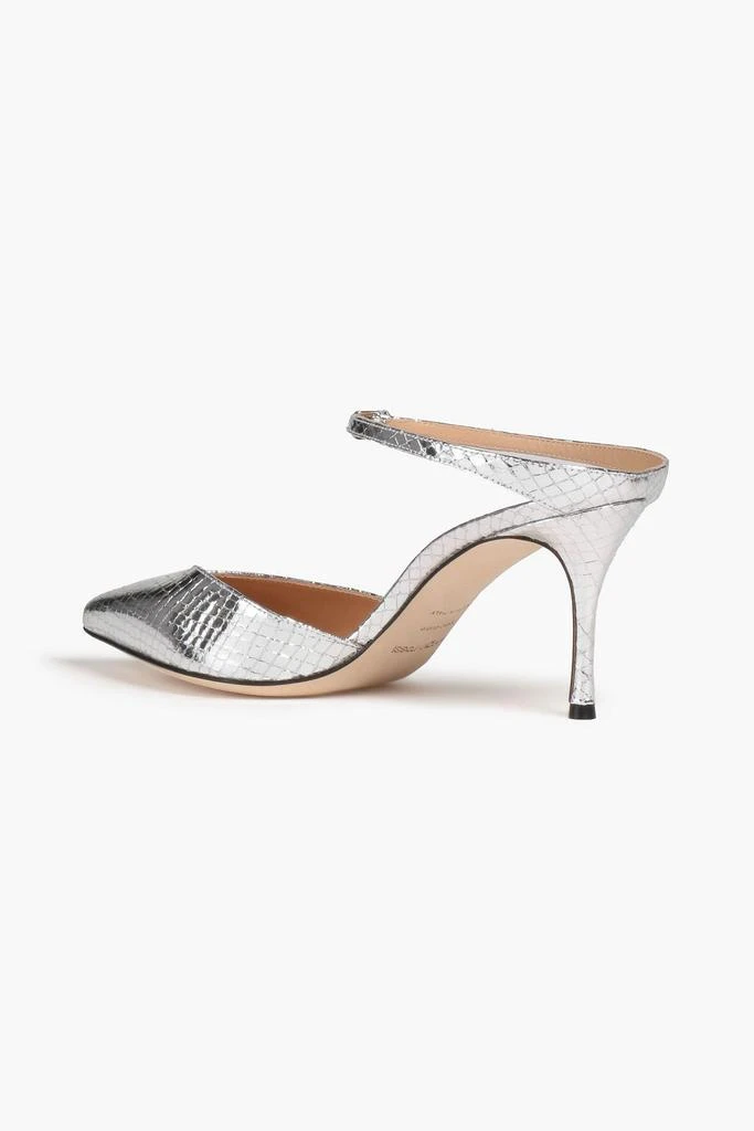 商品Sergio Rossi|Metallic snake-effect leather mules,价格¥2695,第3张图片详细描述