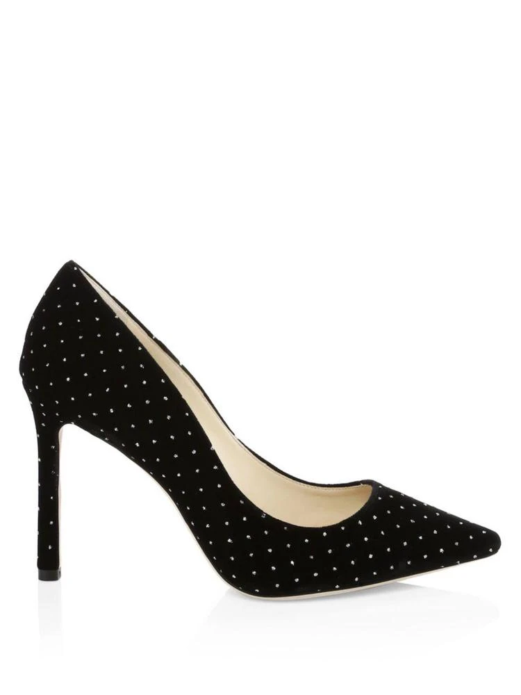 商品Jimmy Choo|Romy Glitter Dot Velvet Pumps,价格¥2174,第5张图片详细描述