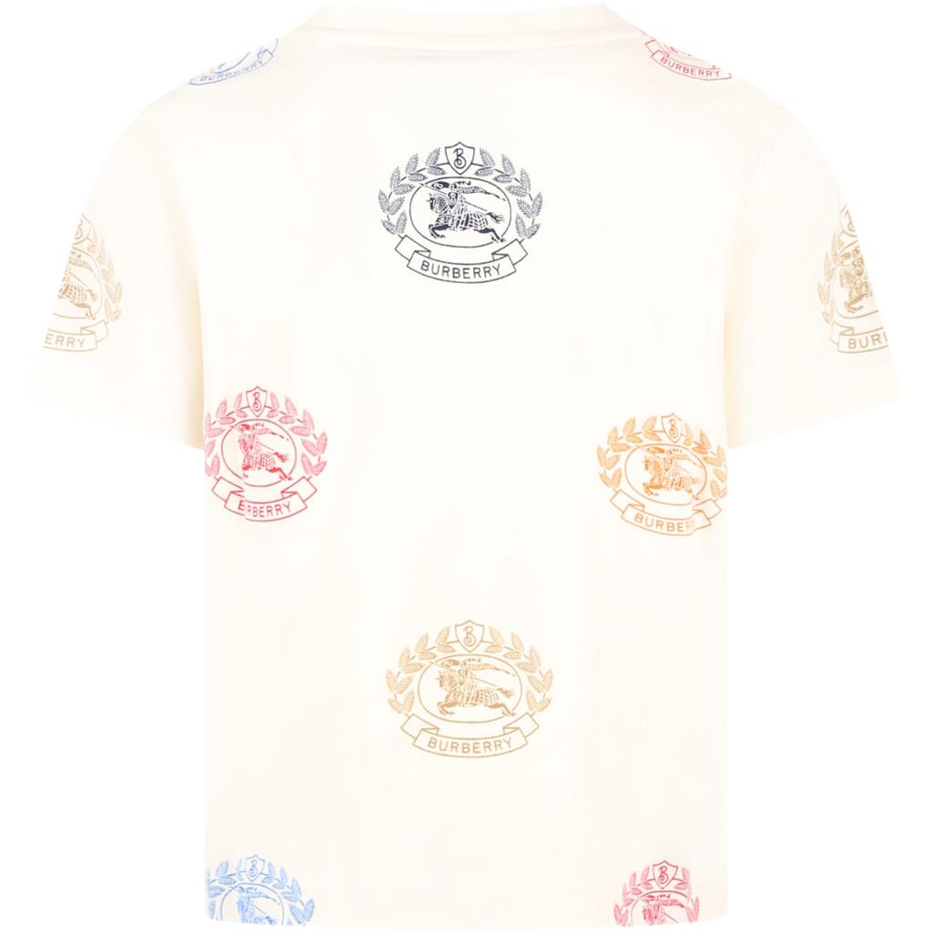 Burberry Beige T-shirt For Boy With Logo商品第2张图片规格展示