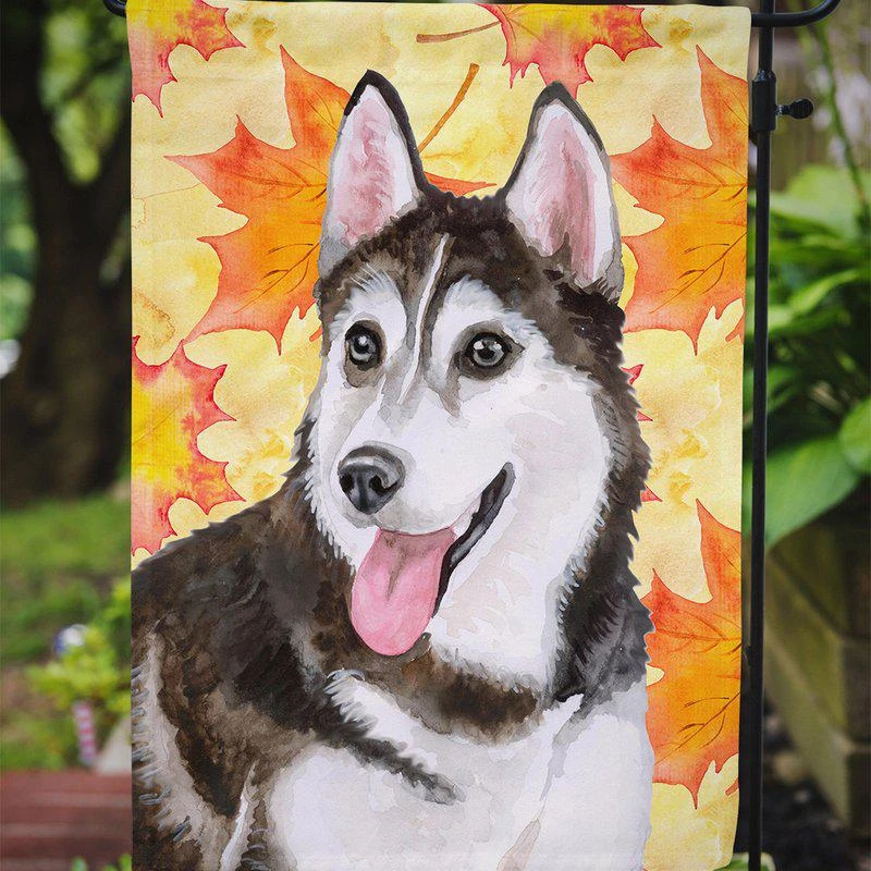 商品Caroline's Treasures|Siberian Husky #2 Fall Garden Flag 2-Sided 2-Ply,价格¥138,第2张图片详细描述