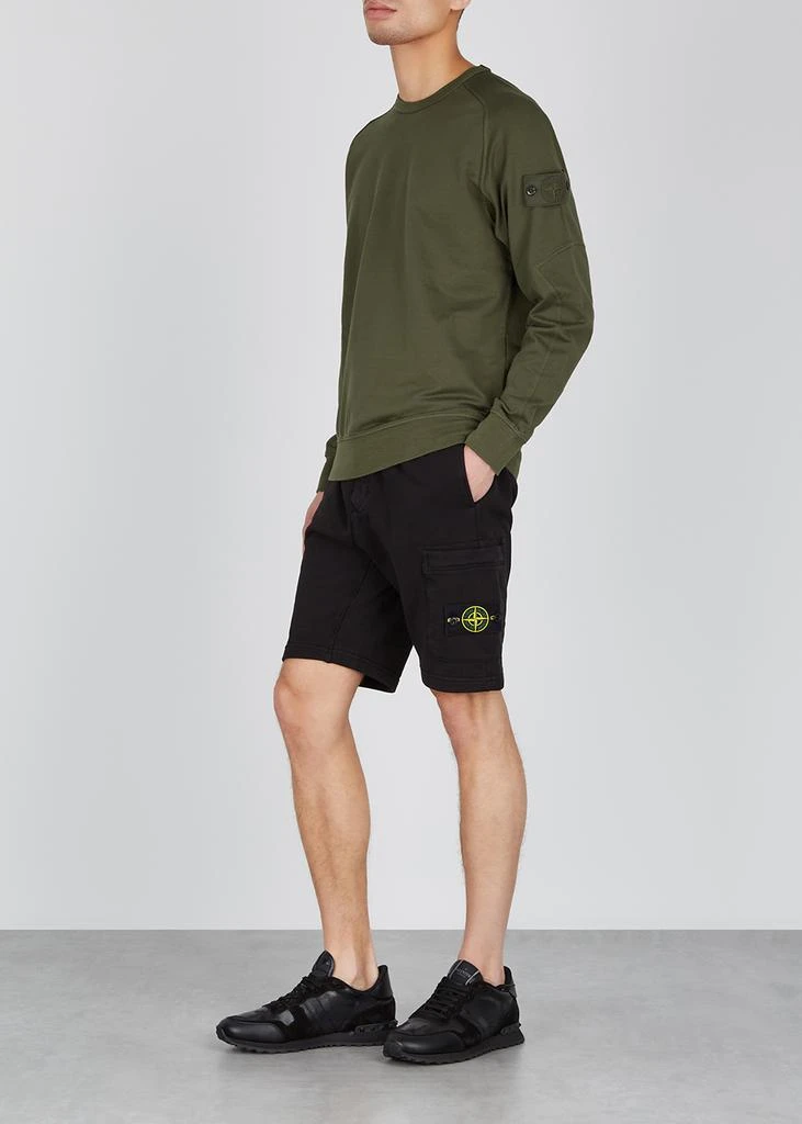 商品Stone Island|Army green cotton-jersey sweatshirt 卫衣,价格¥2181,第4张图片详细描述