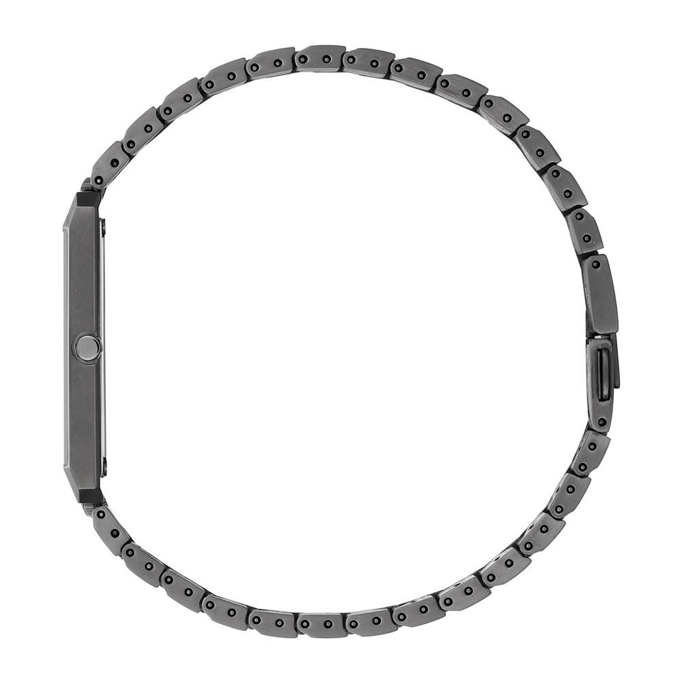 Unisex Eco-Drive Stiletto Gray Stainless Steel Bracelet Watch 28x38mm商品第2张图片规格展示
