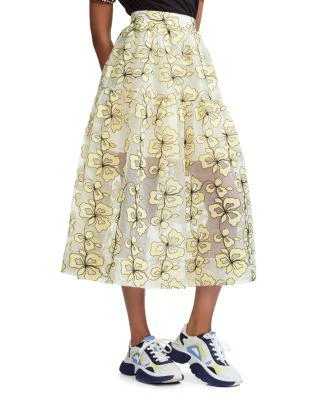 商品Maje|Jizia Floral-Embroidered Midi Skirt,价格¥1261,第1张图片