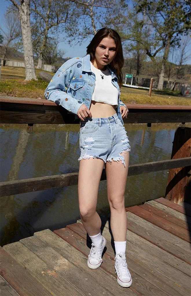 By PacSun Funny Bunny Vintage High Waisted Denim Shorts 商品