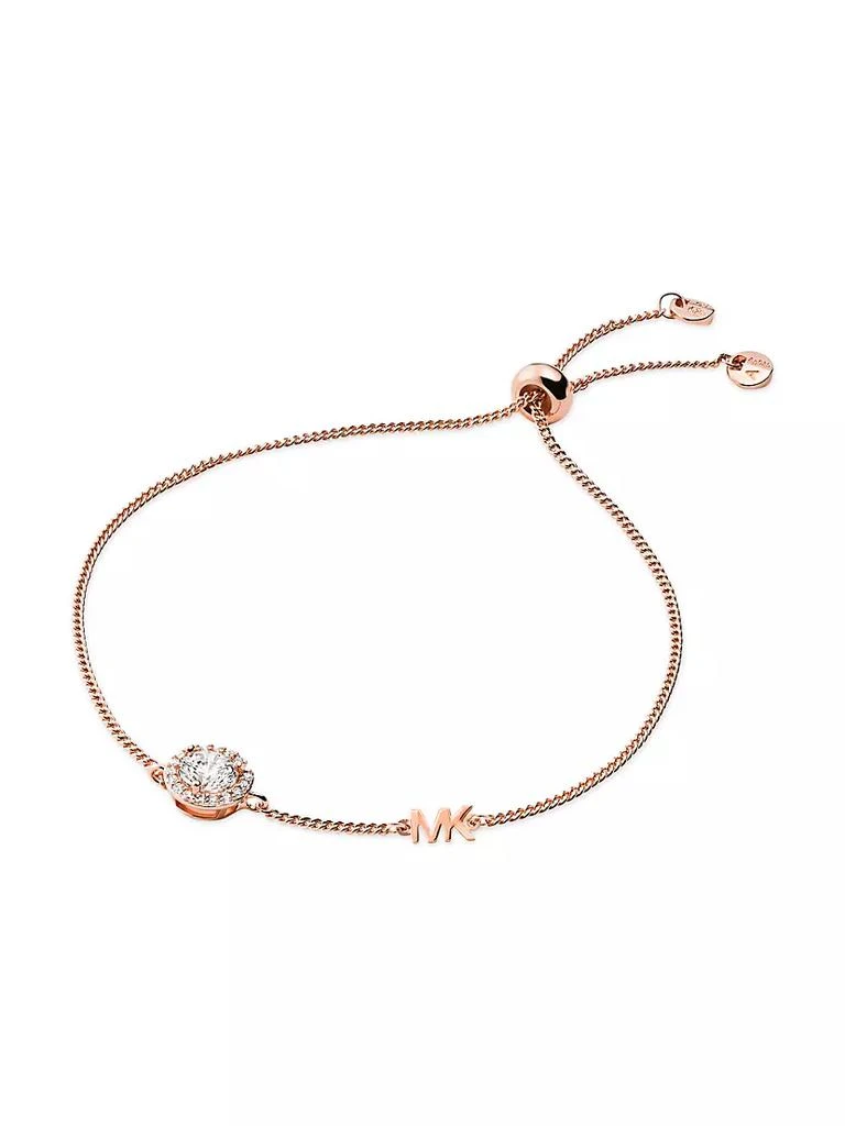 商品Michael Kors|Premium 14K Rose Goldplated Cubic Zirconia Halo Slider Bracelet,价格¥709,第1张图片