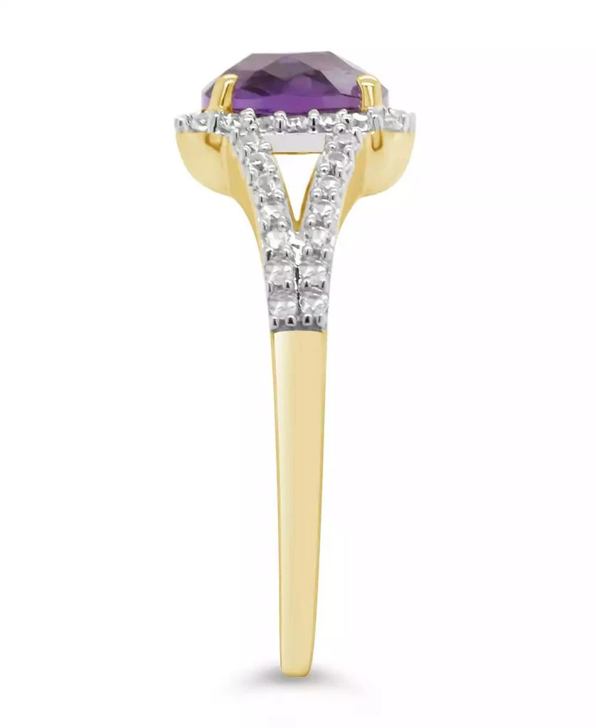 商品Macy's|Amethyst (1-1/3 ct. t.w.) and Lab Grown White Sapphire (1/4 ct. t.w.) Ring in 10k Yellow Gold,价格¥7813,第4张图片详细描述