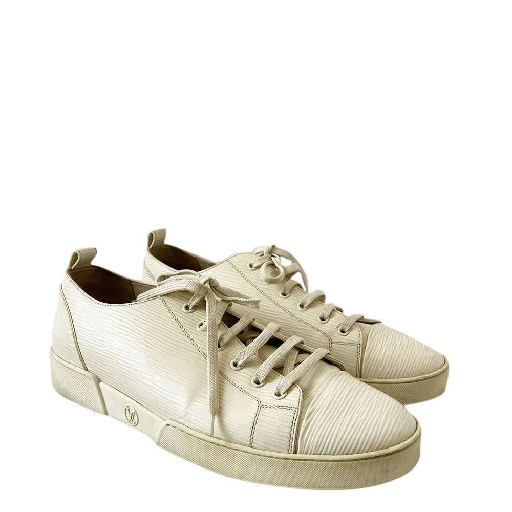 商品[二手商品] Louis Vuitton|Louis Vuitton White Epi Leather Low Top Lace Up Sneakers Size 9 EU 43,价格¥3017,第1张图片