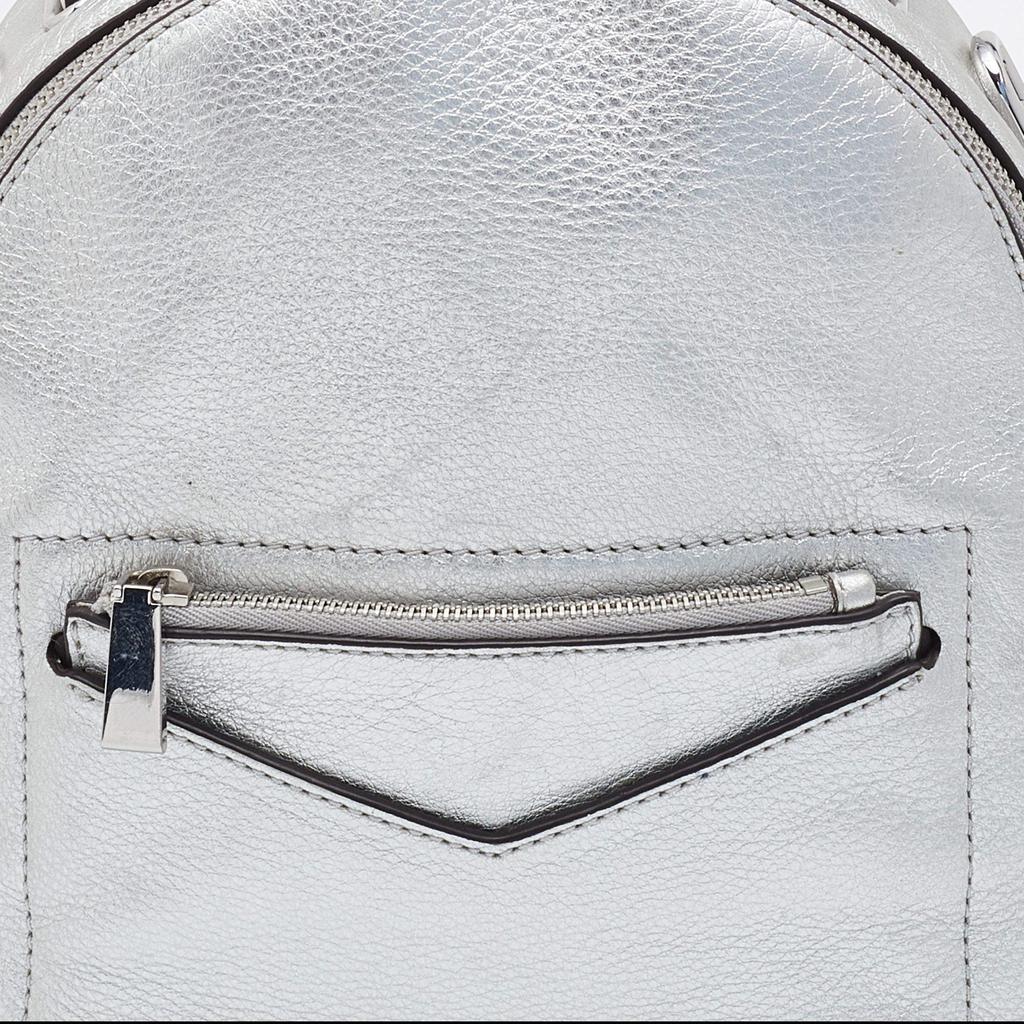 Michael Kors Silver Leather Jessa Convertible Backpack商品第5张图片规格展示