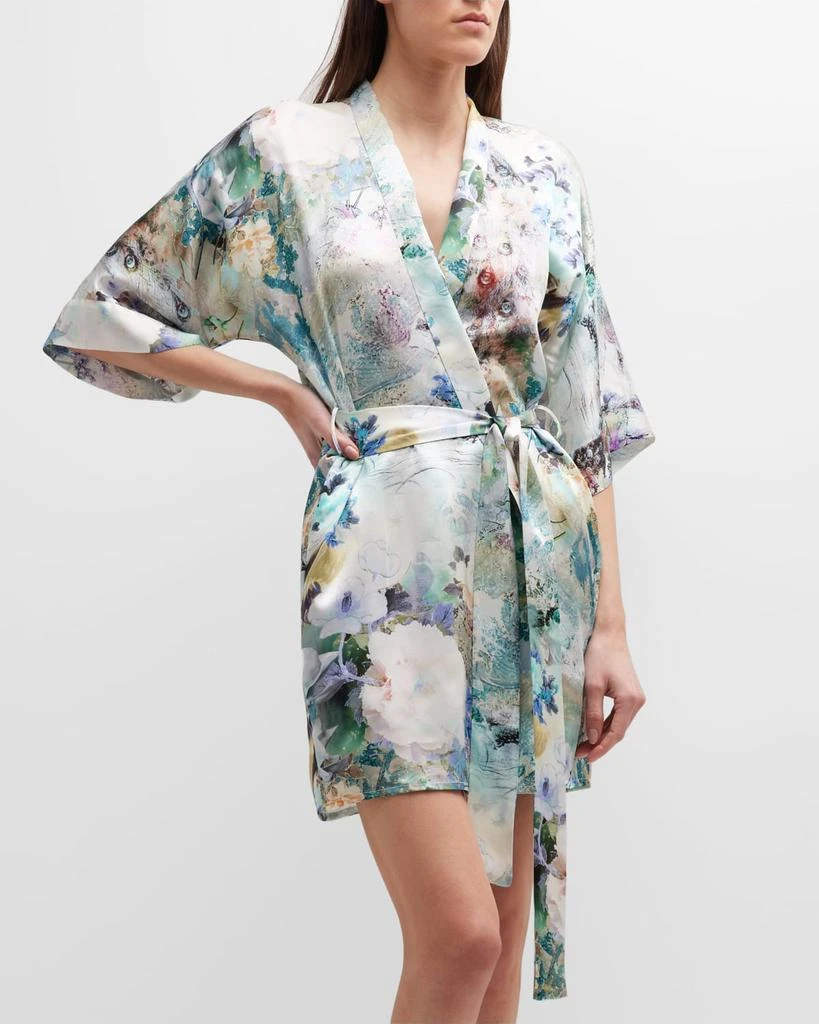 商品Christine Lingerie|Enchanted Short Floral-Print Silk Robe,价格¥1362,第3张图片详细描述