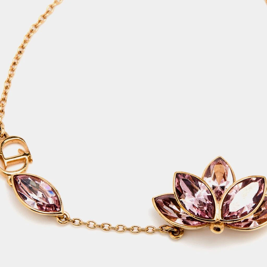 商品[二手商品] Dior|Dior Gold Tone Pink Floral Crystal Bracelet,价格¥3401,第2张图片详细描述