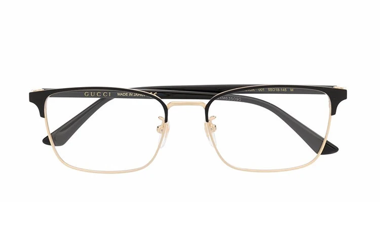 商品[国内直发] Gucci|【可配度数】 古驰 透明镜片黑色镜框 侧边logo标识 塑料金属 方形 光学镜架 男款,价格¥1701,第7张图片详细�描述