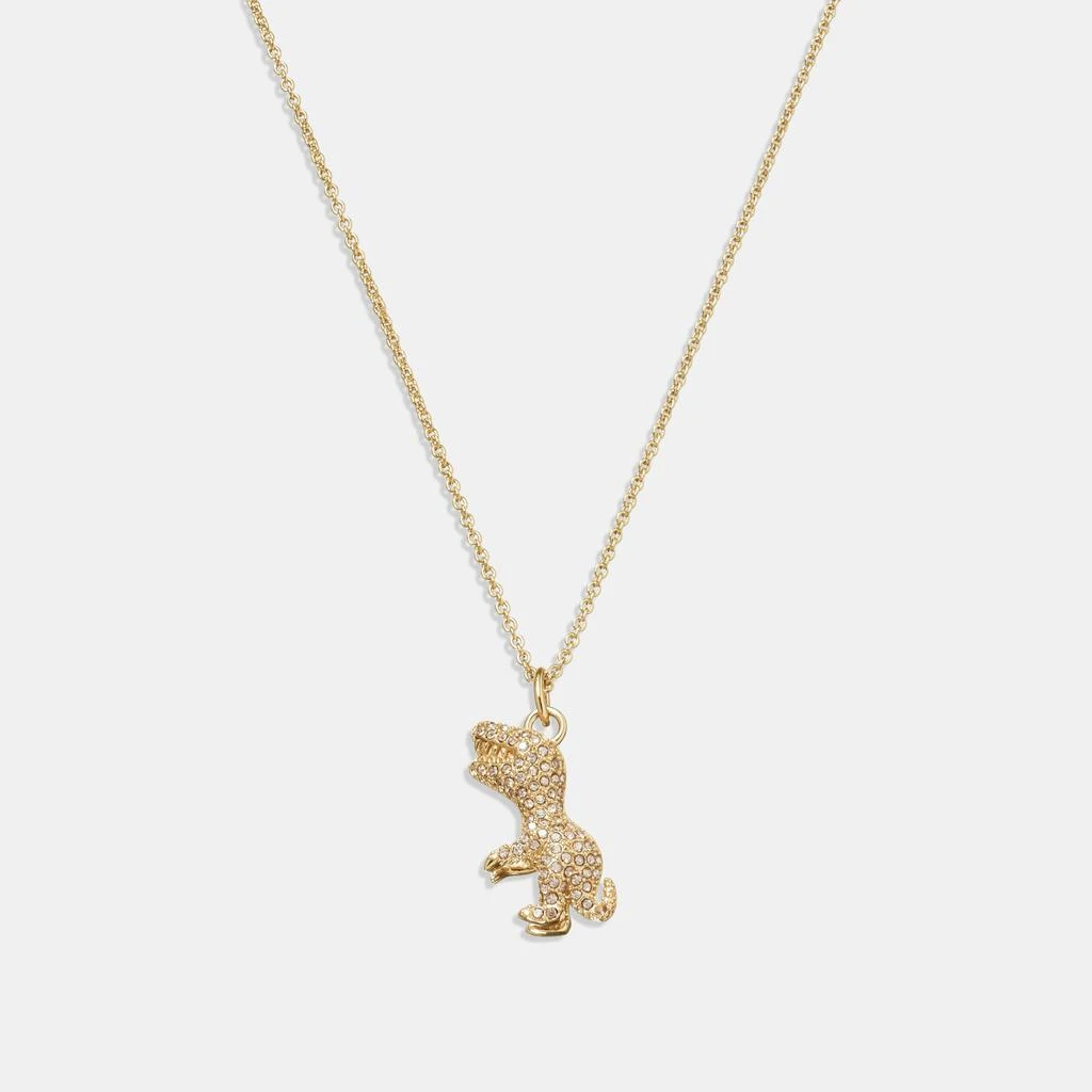 商品Coach|Rexy Pendant Crystal and Gold-Tone Necklace,价格¥788,第1张图片