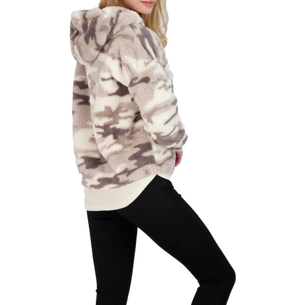 PJ Salvage Women's Plush Printed Faux Fur 1/4 Zip Pullover Hoodie 商品