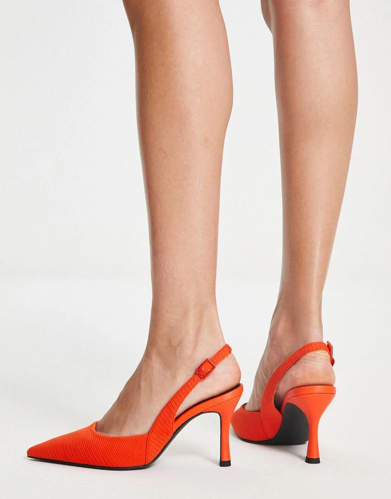 商品ASOS|ASOS DESIGN Samber slingback stiletto heels in orange,价格¥274,第3张图片详细描述
