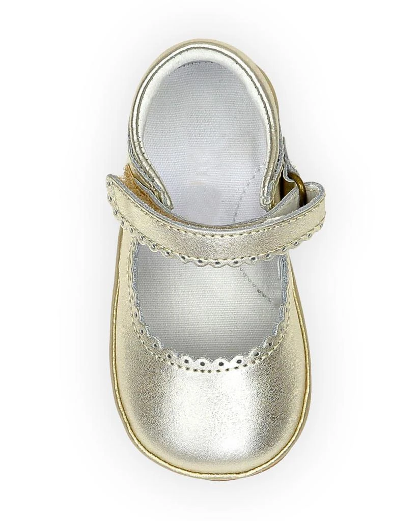 商品L'Amour Shoes|Girl's Cara Scalloped Metallic Leather Mary Jane, Baby,价格¥309,第2张图片详细描述