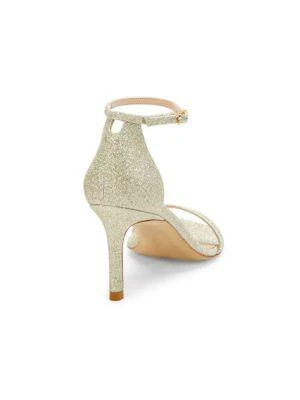 商品Stuart Weitzman|Amelina Glitter Ankle-Strap Sandals,价格¥435,第3张图片详细描述