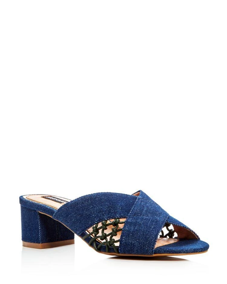 商品JAGGAR|JAGGAR Attain Denim Block Heel Slide Sandals,价格¥741,第1张图片