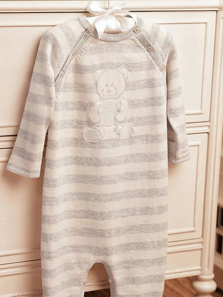 商品Ralph Lauren|Baby's Striped Cotton Bear Onesie,价格¥707,第3张图片详细描述