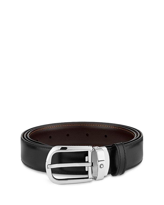 商品MontBlanc|Men's Horseshoe Stainless Steel Reversible Leather Belt,价格¥2313,第5张图片详细描述