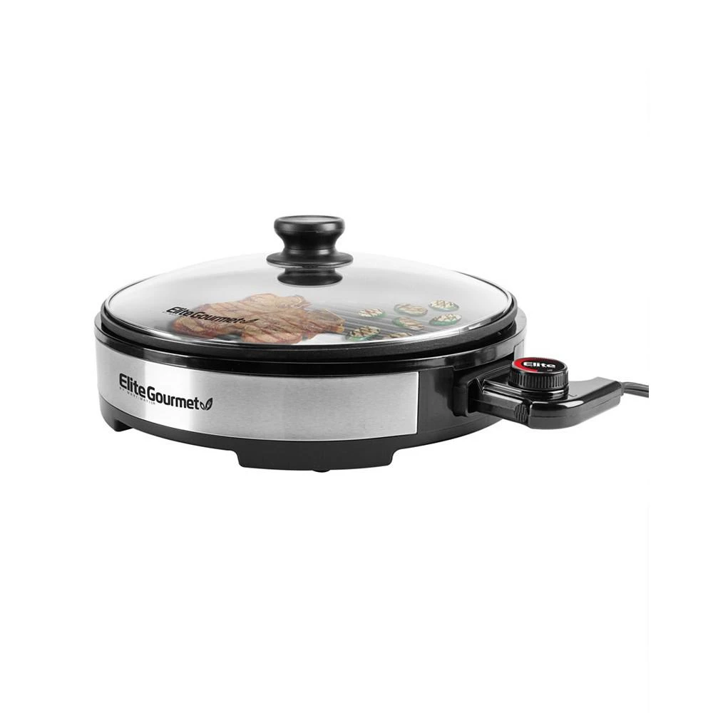 12" Smokeless Indoor Electric BBQ Nonstick Grill with Glass Lid 商品