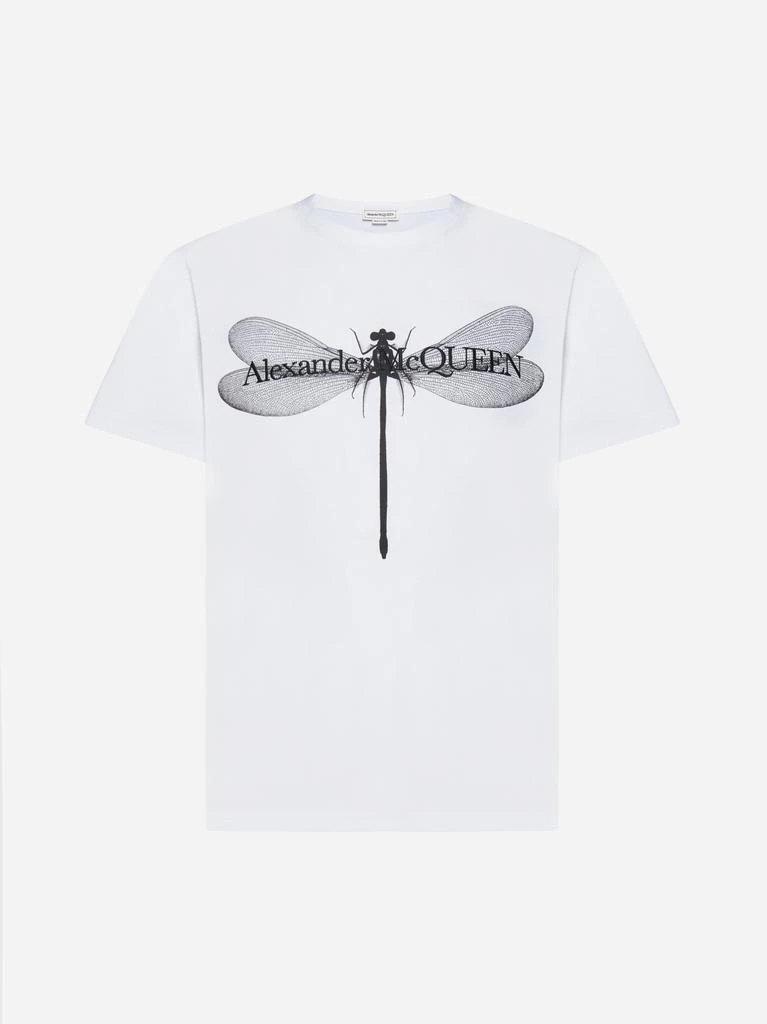 商品Alexander McQueen|Logo and print cotton t-shirt,价格¥3397,第1张图片