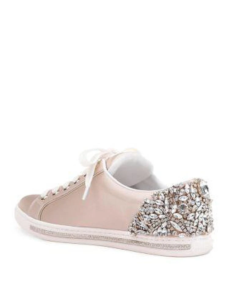 商品Badgley Mischka|Women's Shirley Embellished Satin Low Top Lace Up Sneakers,价格¥880,第4张图片详细描述