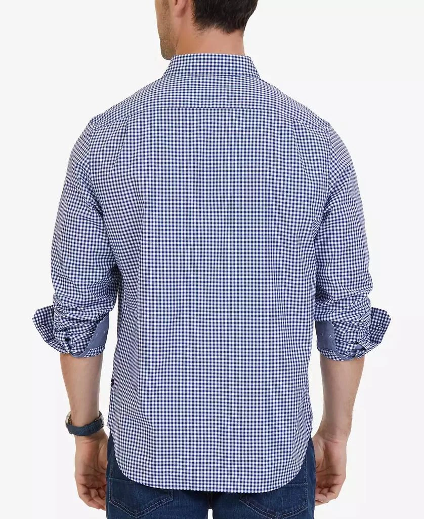 商品Nautica|Men's Classic-Fit Long-Sleeve Gingham Check Poplin Shirt,价格¥595,第2张图片详细描述