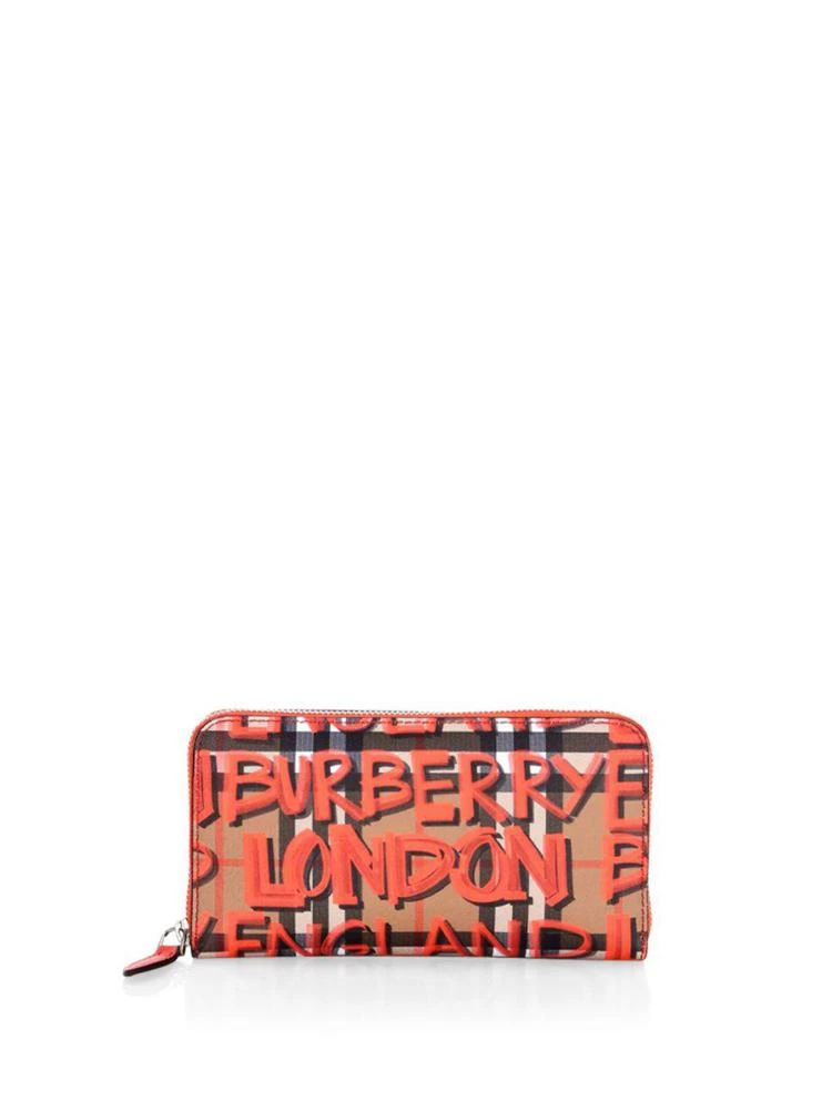 商品Burberry|Burberry - Vintage Check Graffiti Continental Wallet,价格¥3081,第1张图片