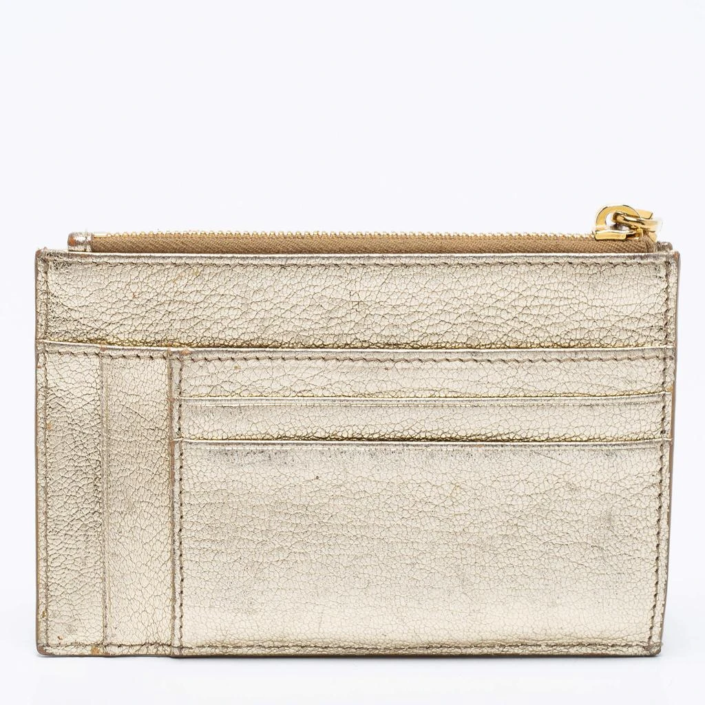 商品[二手商品] Miu Miu|Miu Miu Metallic Gold Leather Madras Card Holder,价格¥1284,第5张图片详细描述