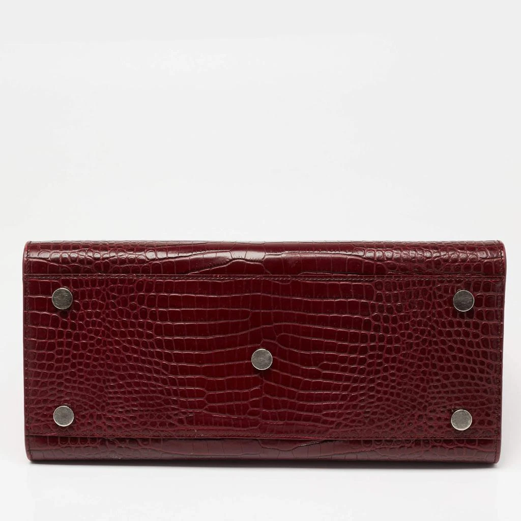 Saint Laurent Burgundy Croc Embossed Leather Small Sac De Jour Tote 商品