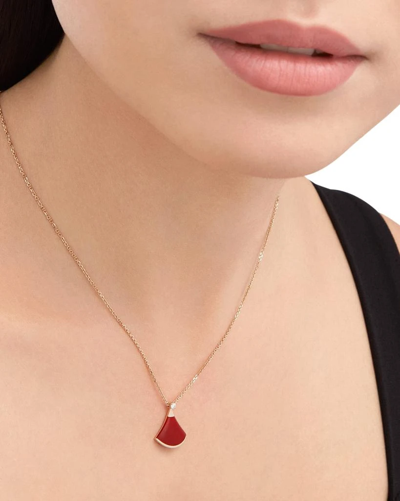 商品BVLGARI|Divas' Dream Carnelian Pendant Necklace in 18k Rose Gold,价格¥17888,第2张图片详细描述